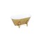 Contemporary Home Living Bathtub with Fleur de Lis Leg Tabletop Decoration - Gold and White - Small - 10"
